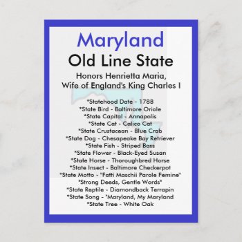 About Maryland Postcard by archemedes at Zazzle