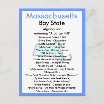 About Massachusetts Postcard by archemedes at Zazzle