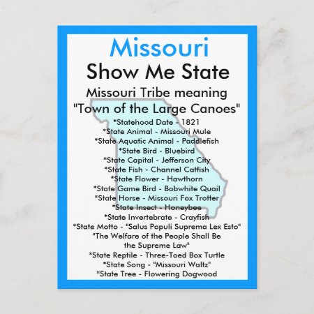 About Missouri Postcard