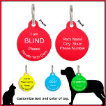 [About My Dog] Blind Deaf Alert Cat Dog Pet ID Tag<br><div class="desc">A bright red alert ID tag to warn others of any special condition your pet may have. If your furry companion is blind, deaf, diabetic, senile, a biter - those who might handle him should know, for their safety as well as your pet's. You may choose any background color you...</div>