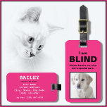 [About My Dog] Blind Deaf Cat Dog Crate Luggage Tag<br><div class="desc">You may choose any background color you like for this special pet ID luggage tag. If you are traveling with your cat or dog and can't keep him with you in the passenger area, make sure any handlers that deal with him are aware of his special condition to make his...</div>