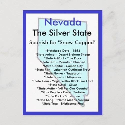 About Nevada Postcard