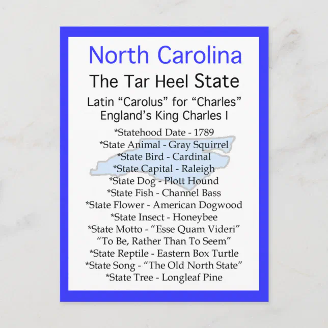 About North Carolina Postcard | Zazzle