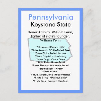 About Pennsylvania Postcard by archemedes at Zazzle