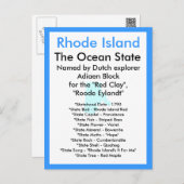 About Rhode Island Postcard (Front/Back)