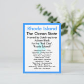 About Rhode Island Postcard (Standing Front)