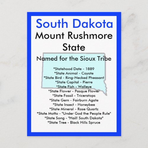 About South Dakota Postcard