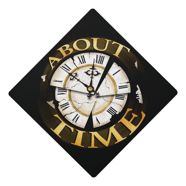 About Time Grad Cap Topper by Tassel Toppers (Front)