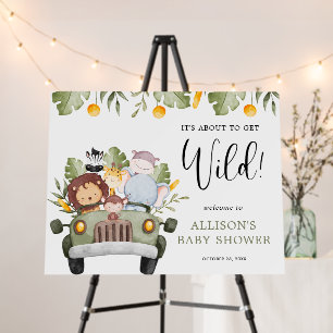 About to get Wild Safari animals boy baby shower Foam Board