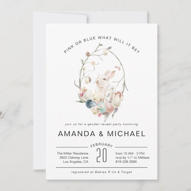 About to Hatch | Easter Gender Reveal Baby Shower (Front)