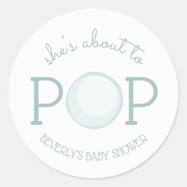 About to Pop Bubble Baby Shower Sticker (Front)