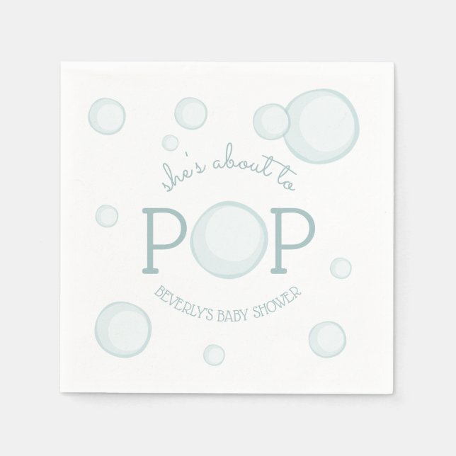 About to Pop  Bubbles Baby Shower Napkins (Front)