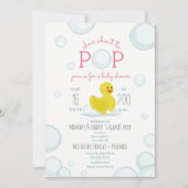 About To Pop Rubber Duck Bubbles Baby Shower Invitation (Front)