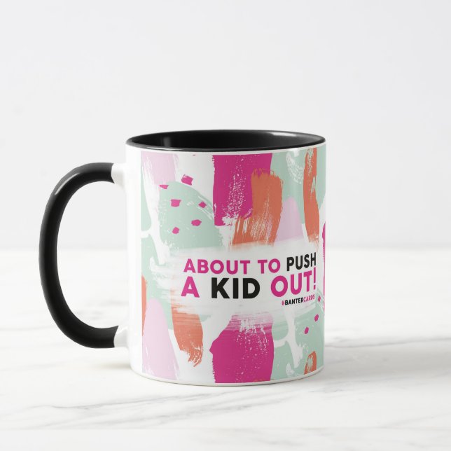 About to push a kid out Mug (Left)