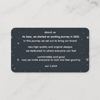 ABOUT US ENCLOSURE CARD