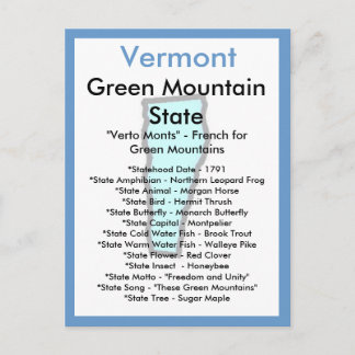 About Vermont Postcard