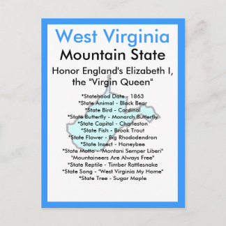 About West Virginia Postcard