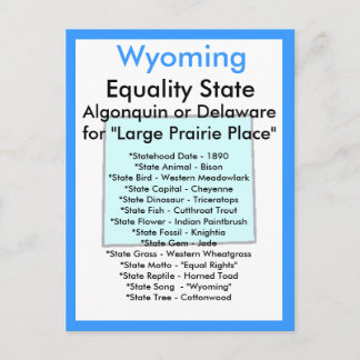 About Wyoming Postcard