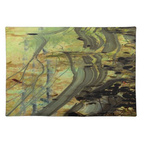 Above a Beaver Dam II Abstractly Enhanced Pond Cloth Placemat