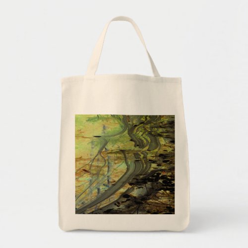 Above a Beaver Dam II Abstractly Enhanced Pond Tote Bag