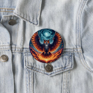 Above and Below - Wise Owl Art Button