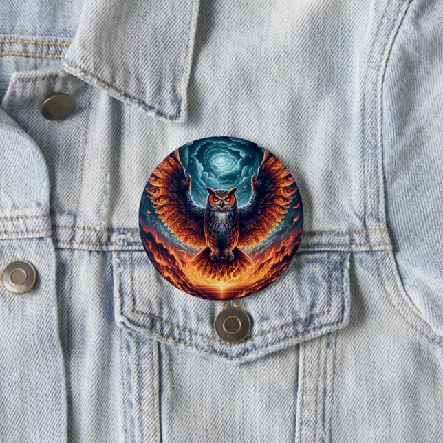 Above and Below - Wise Owl Art Button (In Situ)