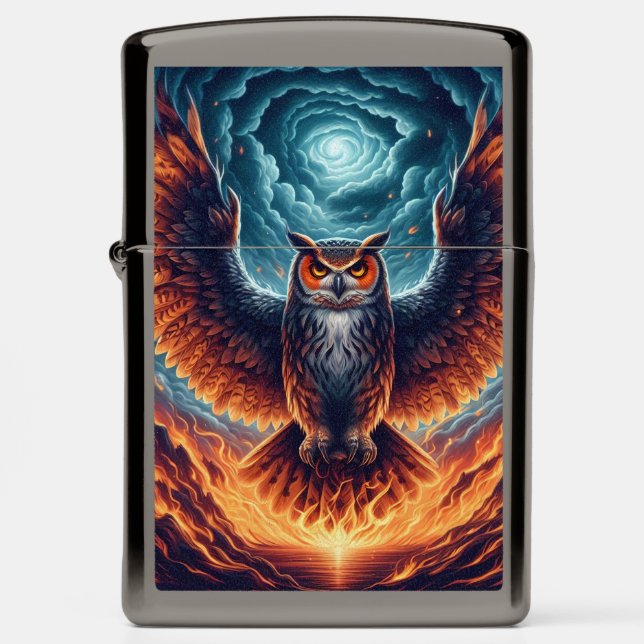 Above and Below - Wise Owl Art Zippo Lighter (Front)
