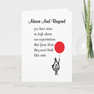 Above And Beyond - an employee appreciation poem Letterpress Thank You Card