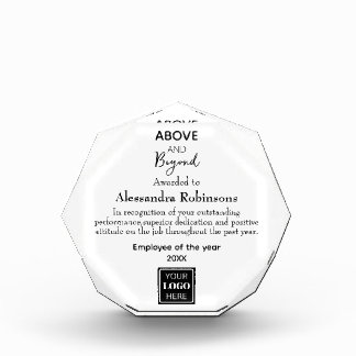 Above and Beyond Employee of the year Acrylic Awar Award