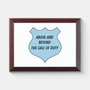 Above Beyond the Call of Duty Award Plaque