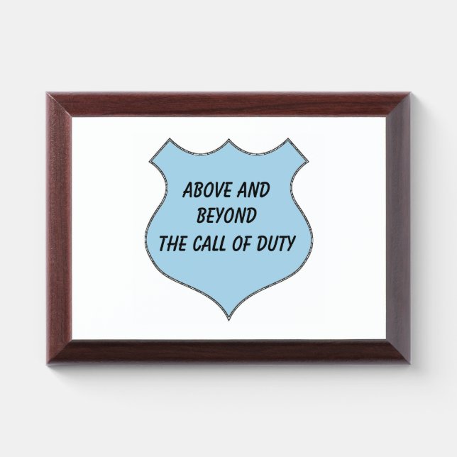 Above Beyond the Call of Duty Award Plaque (Horizontal)