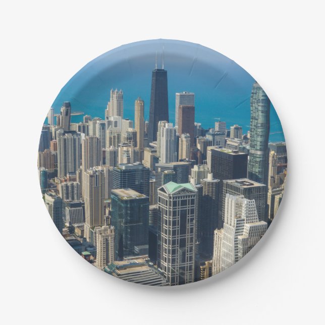 Above Chicago Paper Plates (Front)