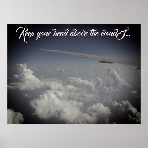 Above the Clouds Airplane View Poster