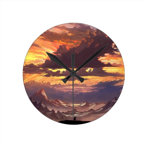 Above The Clouds Round Clock