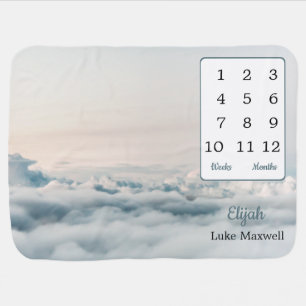 Above the Clouds Sky Theme Week Month Milestone Baby Blanket
