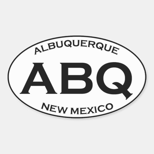 ABQ _ Albuquerque New Mexico Oval Sticker