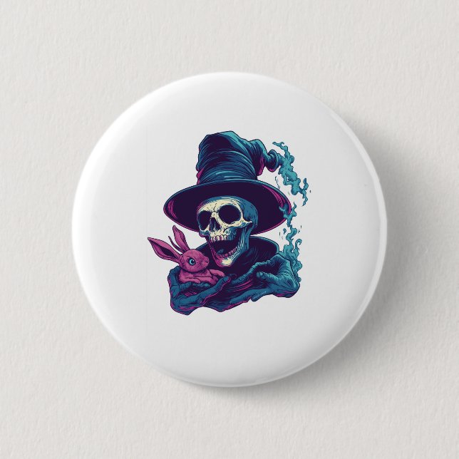 Abra-Cadabra Bones – Funny Magic Skull Button (Front)