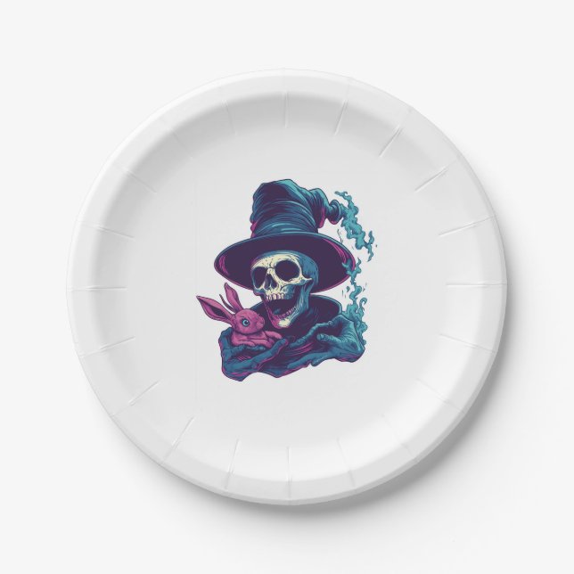 Abra-Cadabra Bones � Funny Magic Skull Paper Plates (Front)