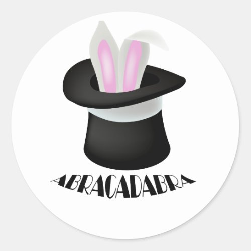Abracadabra Magic Magician Bunny Classic Round Sticker