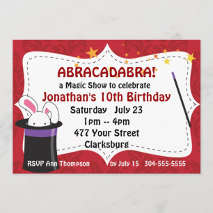 Abracadabra Magic Show Invitation