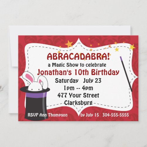 Abracadabra Magic Show Invitation