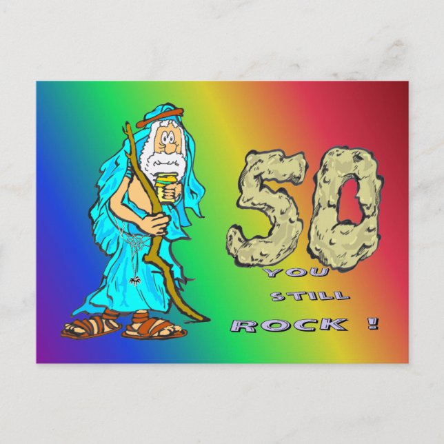 Abraham 50 th Anniversary Rainbow Postcard (Front)