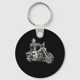 Abraham Abe Lincoln Motorcycle Aamerican Biker Usa Keychain