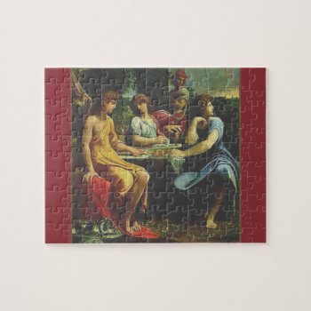 Abraham And Three Angels Jigsaw Puzzle by justcrosses at Zazzle
