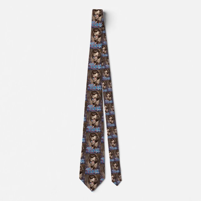 Abraham Chillincoln Lincoln Music Headphones Neck Tie (Front)