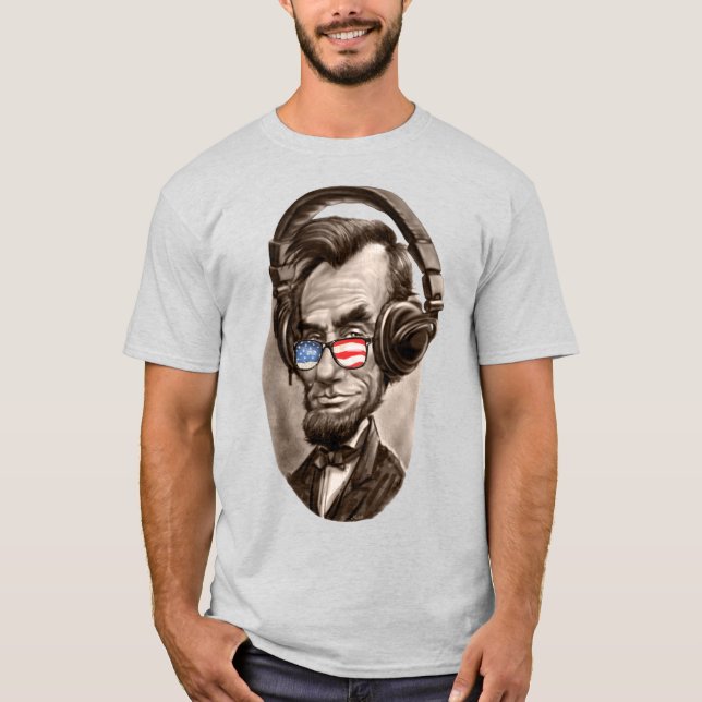 Abraham Chillincoln Lincoln Patriotic Sunglasses T-Shirt (Front)