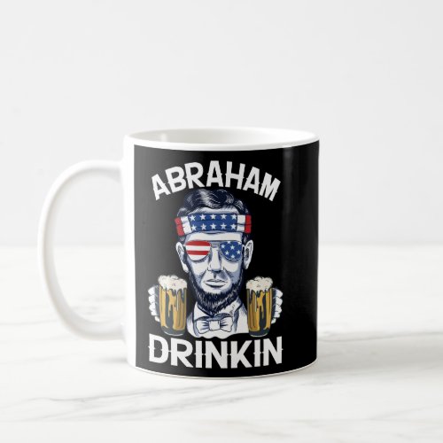 Abraham Drinkin Lincoln Retro 4th Of July Usa Flag Coffee Mug