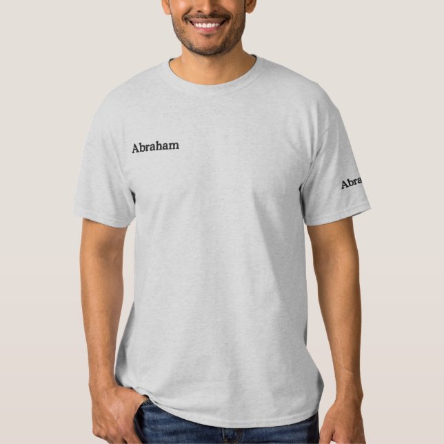 Abraham Embroidered Mens Name,  T-Shirt (Front)