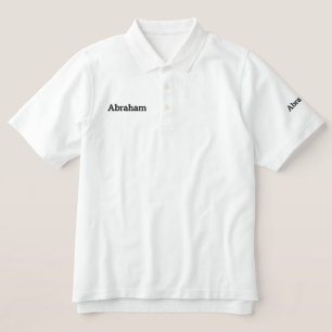 Abraham Embroidered Mens Name, Work Polo Shirt