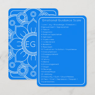 Abraham Hicks Blue Emotional Guidance Scale Card